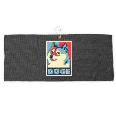 Funny Vintage Doge Meme Crypto Currency Large Microfiber Waffle Golf Towel