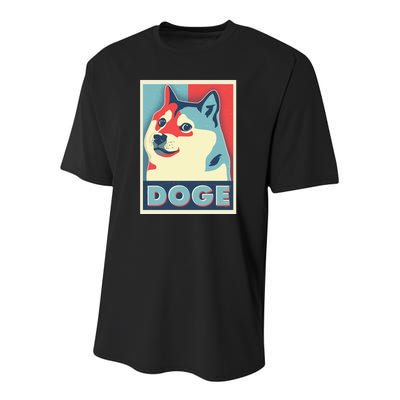 Funny Vintage Doge Meme Crypto Currency Youth Performance Sprint T-Shirt