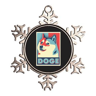 Funny Vintage Doge Meme Crypto Currency Metallic Star Ornament