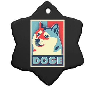 Funny Vintage Doge Meme Crypto Currency Ceramic Star Ornament