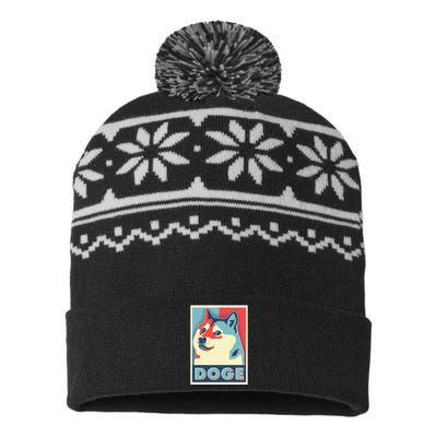 Funny Vintage Doge Meme Crypto Currency USA-Made Snowflake Beanie