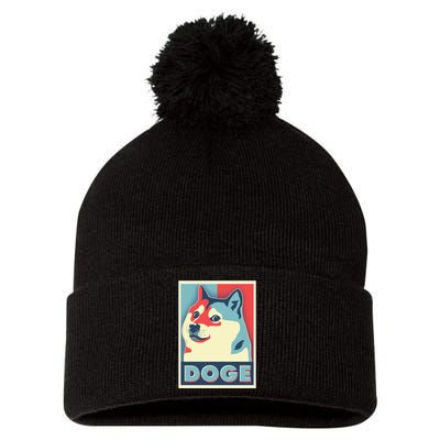 Funny Vintage Doge Meme Crypto Currency Pom Pom 12in Knit Beanie