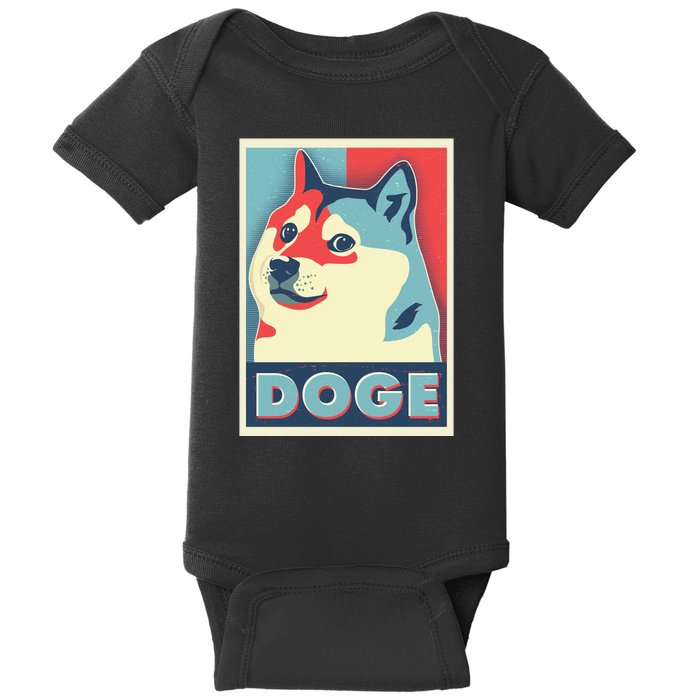 Funny Vintage Doge Meme Crypto Currency Baby Bodysuit