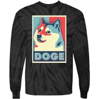 Funny Vintage Doge Meme Crypto Currency Tie-Dye Long Sleeve Shirt