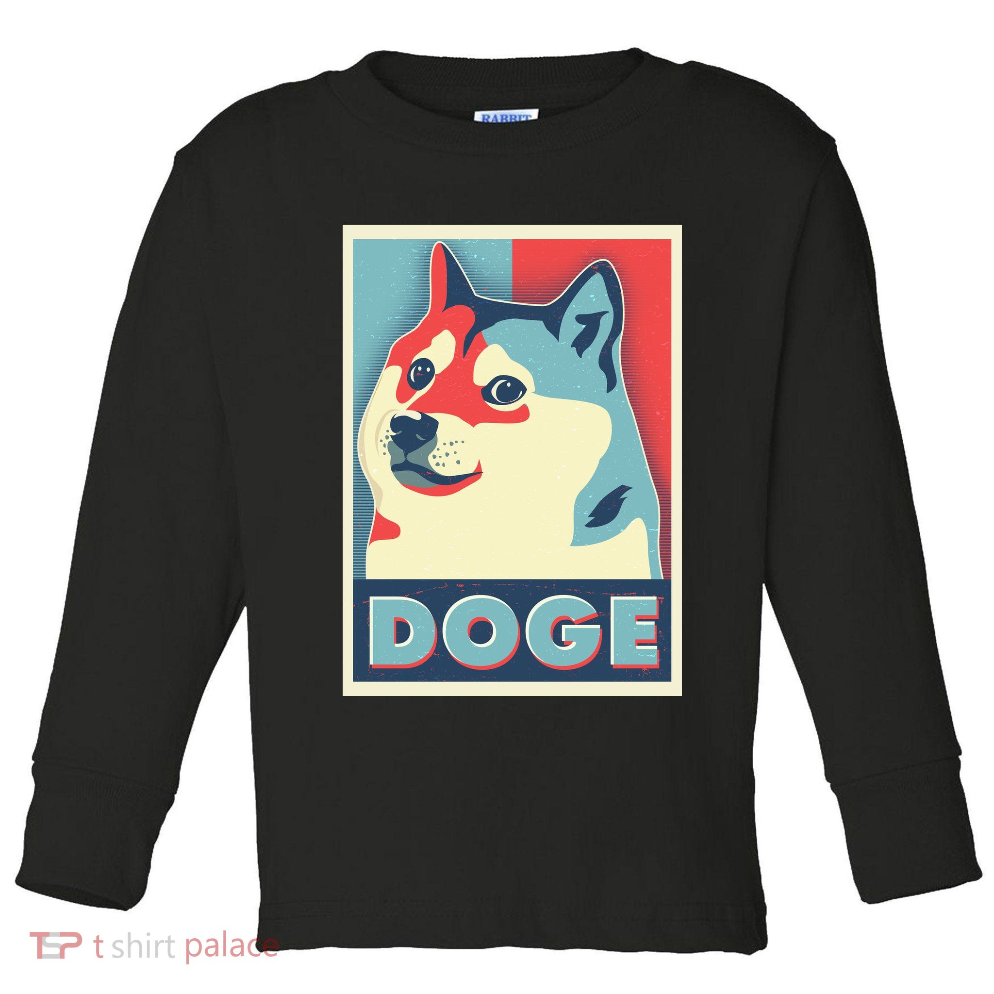 Funny Vintage Doge Meme Crypto Currency Toddler Long Sleeve Shirt