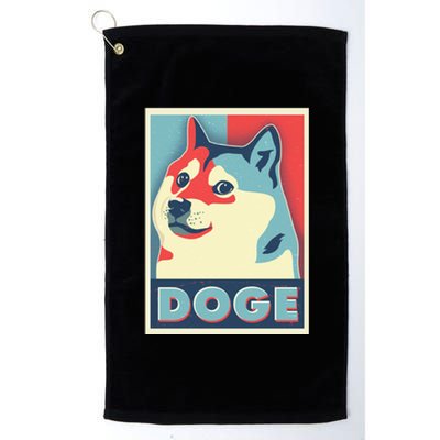 Funny Vintage Doge Meme Crypto Currency Platinum Collection Golf Towel