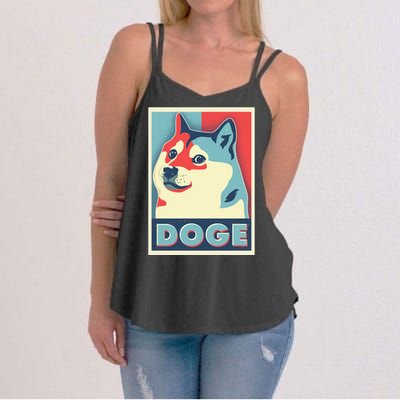 Funny Vintage Doge Meme Crypto Currency Women's Strappy Tank