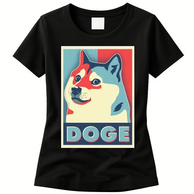 Funny Vintage Doge Meme Crypto Currency Womens T-Shirt