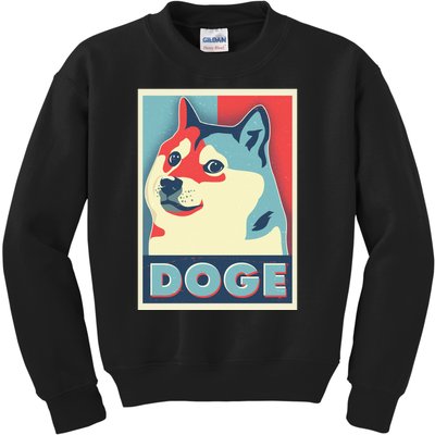 Funny Vintage Doge Meme Crypto Currency Kids Sweatshirt