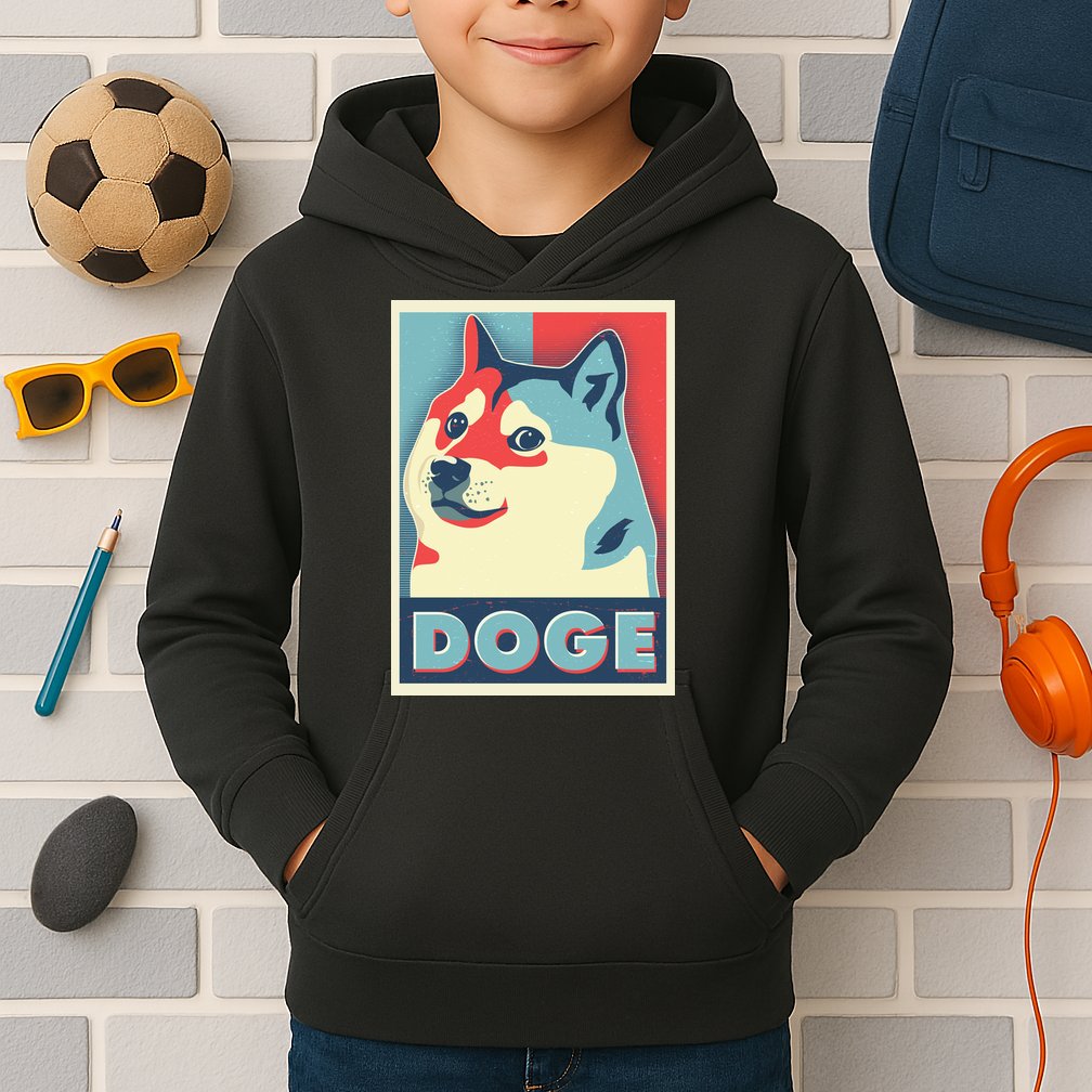 Funny Vintage Doge Meme Crypto Currency Kids Hoodie