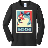 Funny Vintage Doge Meme Crypto Currency Kids Long Sleeve Shirt