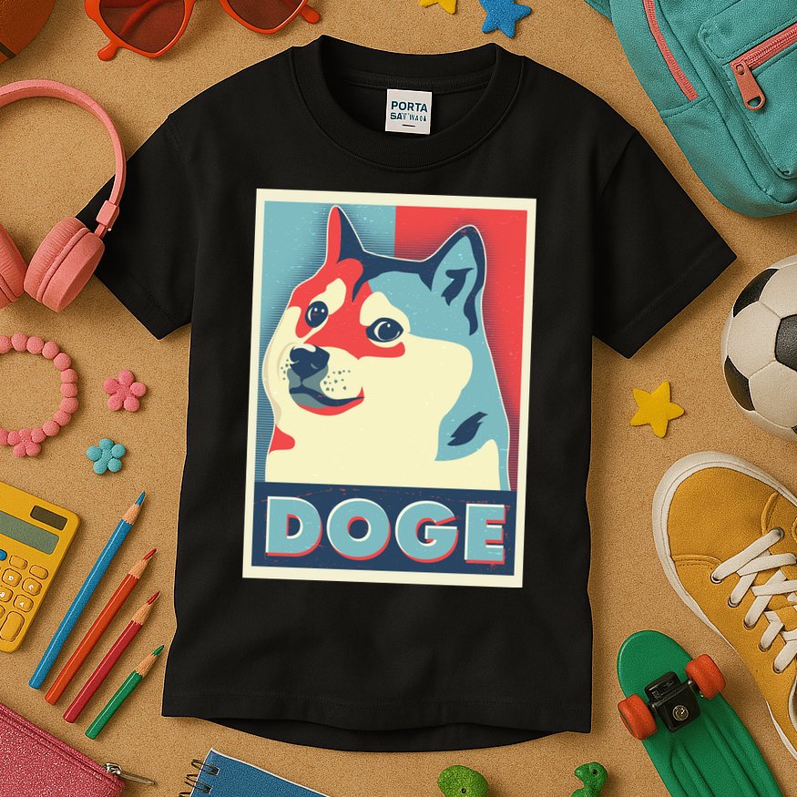 Funny Vintage Doge Meme Crypto Currency Kids T-Shirt