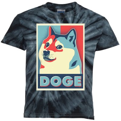 Funny Vintage Doge Meme Crypto Currency Kids Tie-Dye T-Shirt