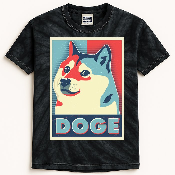 Funny Vintage Doge Meme Crypto Currency Kids Tie-Dye T-Shirt