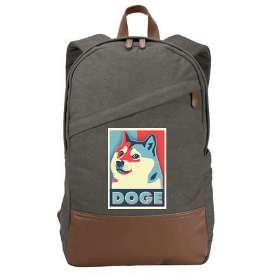 Funny Vintage Doge Meme Crypto Currency Cotton Canvas Backpack