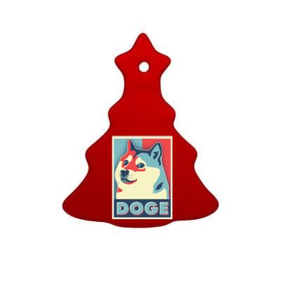 Funny Vintage Doge Meme Crypto Currency Ceramic Tree Ornament