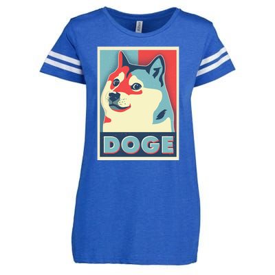 Funny Vintage Doge Meme Crypto Currency Enza Ladies Jersey Football T-Shirt