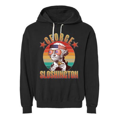 Funny Vintage George Sloshington Garment-Dyed Fleece Hoodie