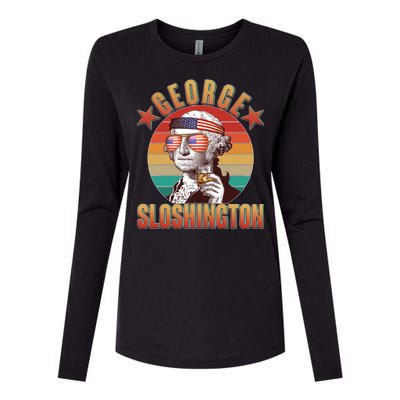 Funny Vintage George Sloshington Womens Cotton Relaxed Long Sleeve T-Shirt