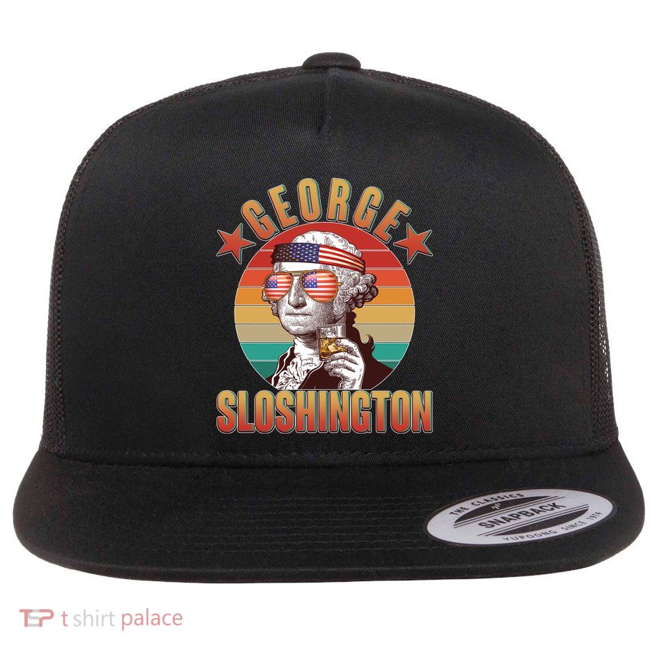 Funny Vintage George Sloshington Flatbill Hat