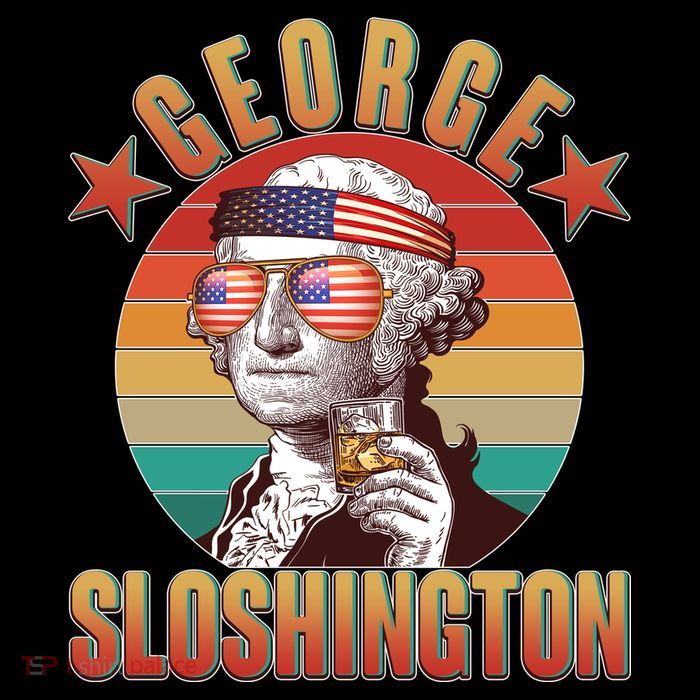 Funny Vintage George Sloshington Flatbill Hat