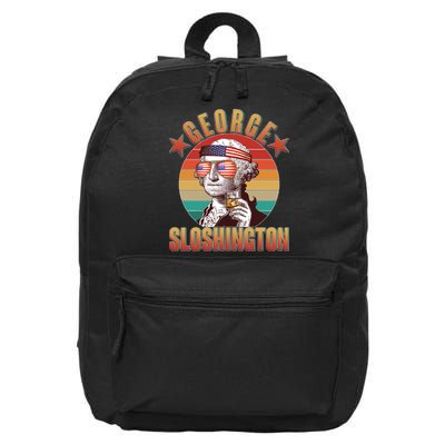 Funny Vintage George Sloshington 16 in Basic Backpack