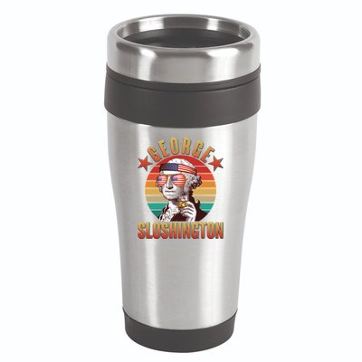 Funny Vintage George Sloshington 16oz Travel Tumbler