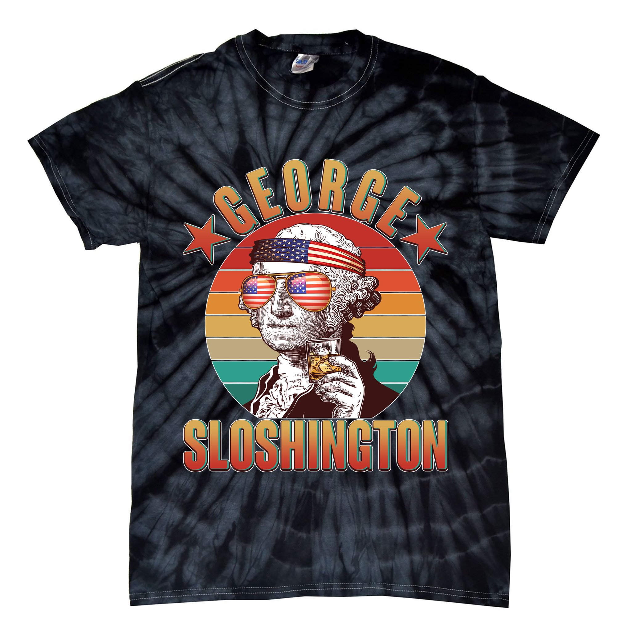 Funny Vintage George Sloshington Tie-Dye T-Shirt
