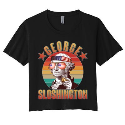 Funny Vintage George Sloshington Crop Top