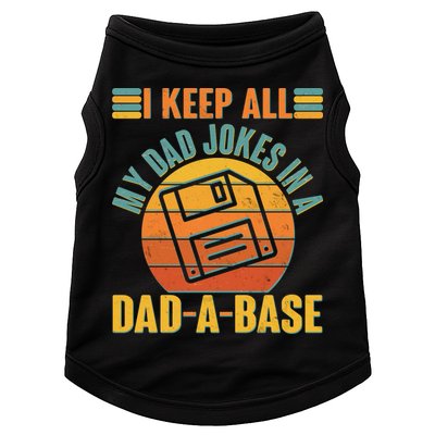 Funny Vintage I Keep All My Dad Jokes In A Dad-A-Base Doggie Tank
