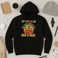 Funny Vintage I Keep All My Dad Jokes In A Dad-A-Base Hoodie