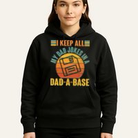 Funny Vintage I Keep All My Dad Jokes In A Dad-A-Base Hoodie