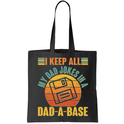 Funny Vintage I Keep All My Dad Jokes In A Dad-A-Base Bag