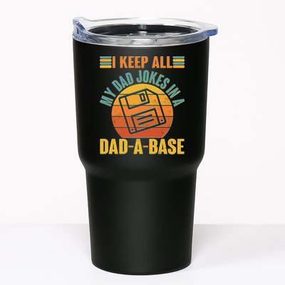 Funny Vintage I Keep All My Dad Jokes In A Dad-A-Base Tumbler