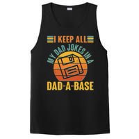 Funny Vintage I Keep All My Dad Jokes In A Dad-A-Base PosiCharge Competitor Tank