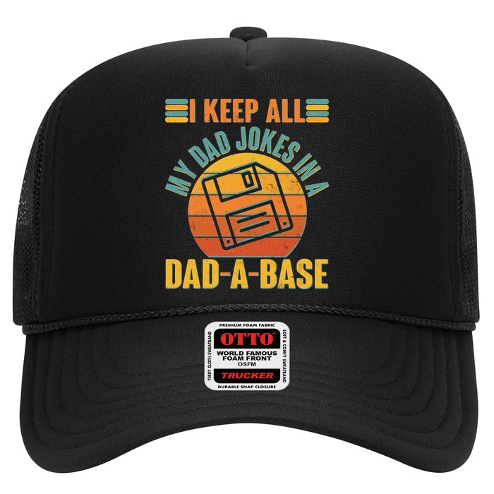 Funny Vintage I Keep All My Dad Jokes In A Dad-A-Base Hat