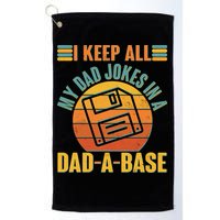 Funny Vintage I Keep All My Dad Jokes In A Dad-A-Base Golf Towel