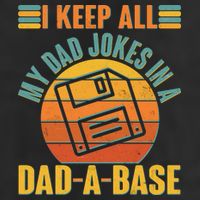 Funny Vintage I Keep All My Dad Jokes In A Dad-A-Base Golf Towel