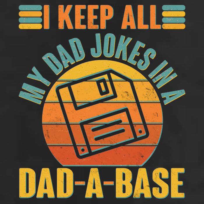 Funny Vintage I Keep All My Dad Jokes In A Dad-A-Base Golf Towel
