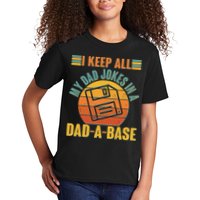Funny Vintage I Keep All My Dad Jokes In A Dad-A-Base Kids T-Shirt