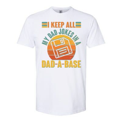 Funny Vintage I Keep All My Dad Jokes In A Dad-A-Base Softstyle® CVC T-Shirt