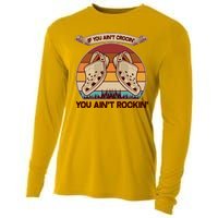 Funny Vintage If You Ain't Crocin' You Ain't Rockin Cooling Performance Long Sleeve Crew