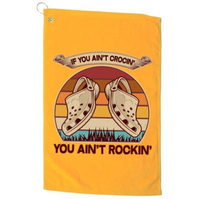 Funny Vintage If You Ain't Crocin' You Ain't Rockin Golf Towel