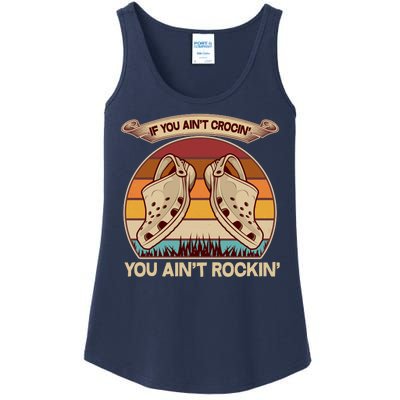 Funny Vintage If You Ain't Crocin' You Ain't Rockin Ladies Essential Tank