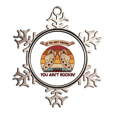 Funny Vintage If You Ain't Crocin' You Ain't Rockin Metallic Star Ornament