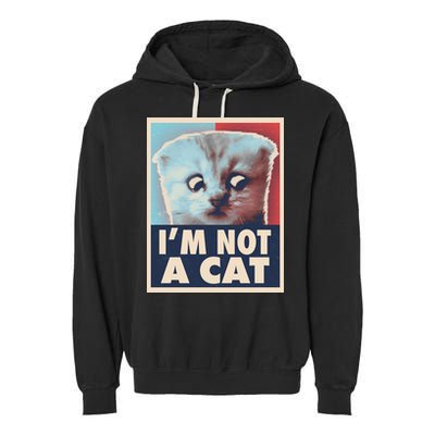 Funny Vintage I'm Not A Cat Zoom Lawyer Cat Meme Garment-Dyed Fleece Hoodie