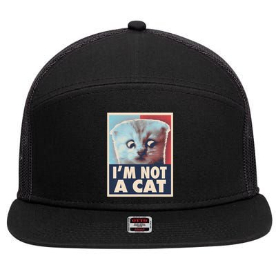 Funny Vintage I'm Not A Cat Zoom Lawyer Cat Meme 7 Panel Mesh Trucker Snapback Hat