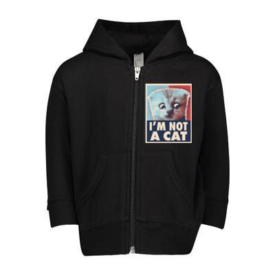 Funny Vintage I'm Not A Cat Zoom Lawyer Cat Meme Toddler Zip Fleece Hoodie