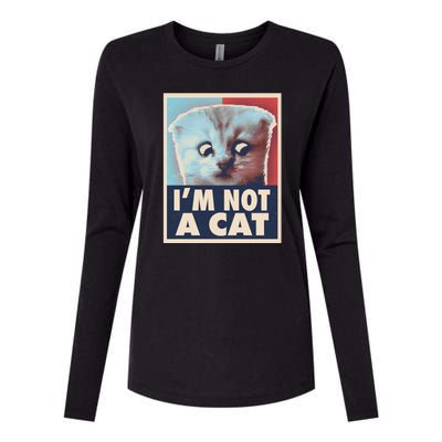 Funny Vintage I'm Not A Cat Zoom Lawyer Cat Meme Womens Cotton Relaxed Long Sleeve T-Shirt