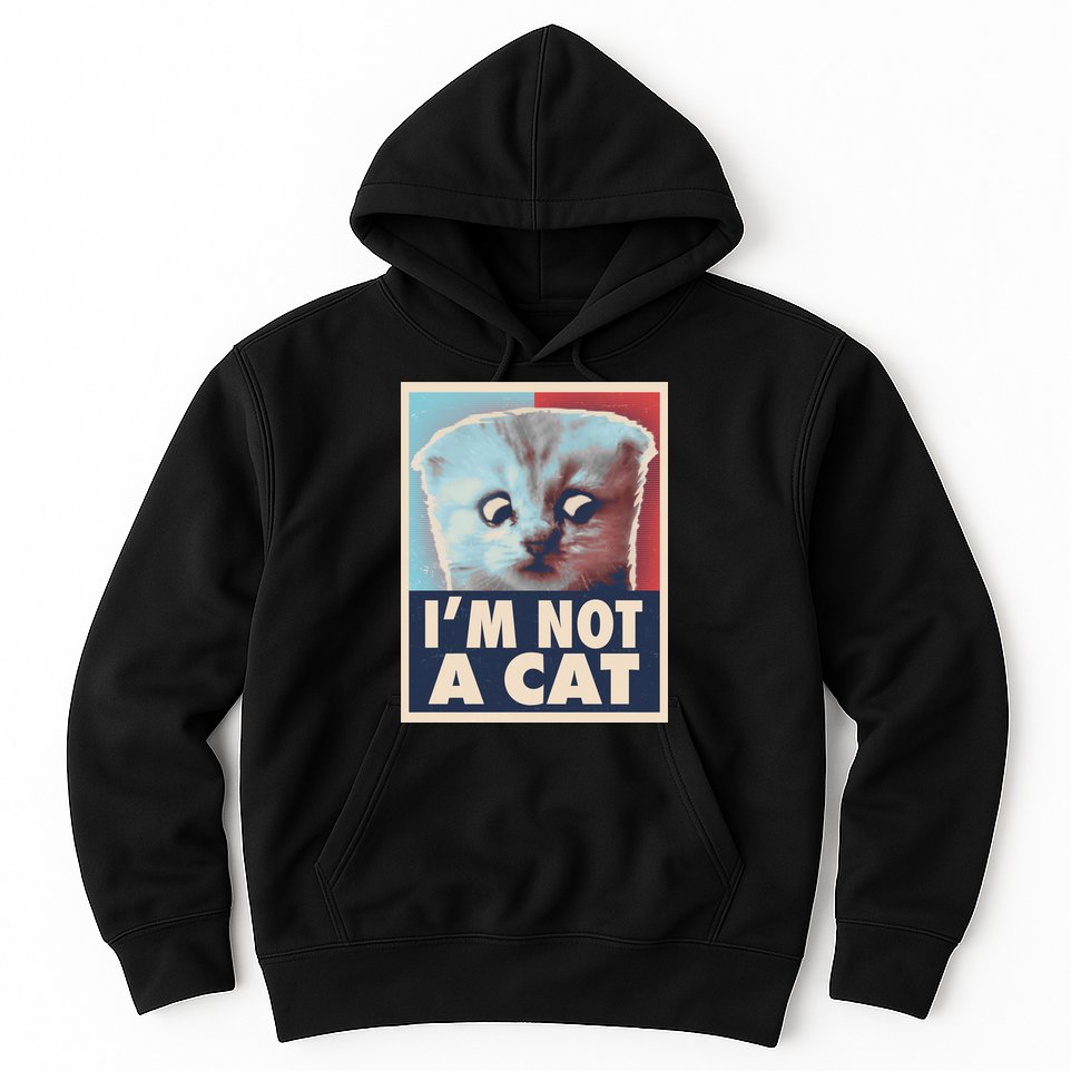 Funny Vintage I'm Not A Cat Zoom Lawyer Cat Meme Hoodie